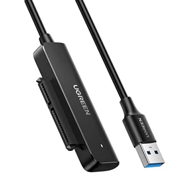 Afbeelding van UGREEN USB 3.0 naar 2.5 Inch SATA Harde Schijf Adapter SSD HDD 5Gbps Ondersteuning UASP TRIM SMART Compatibel met Windows, Mac OS, Chrome Linux, 0,5M