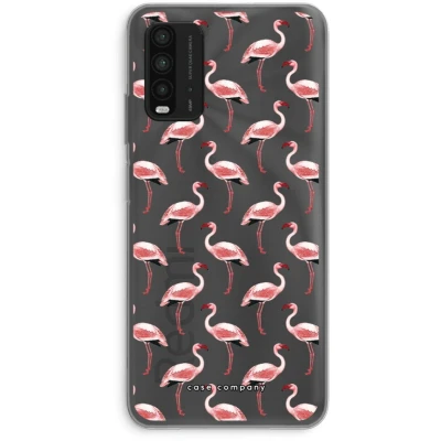 Afbeelding van Case Company® hoesje geschikt voor Xiaomi Redmi 9T Flamingo Soft Cover Telefoonhoesje Bescherming aan alle Kanten en Schermrand