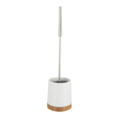 Afbeelding van Wenko Toiletborstel En Houder Bamboe 44 Cm Keramiek Wit