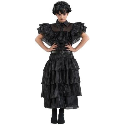 Afbeelding van Wednesday Addams Family Baljurk Kind Maat 140
