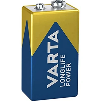 Afbeelding van VARTA Longlife Power, 9 V. blok, 6LR61, alkaline e blok batterij (1 stuks verpakking), gemaakt in Duitsland, ideaal voor brandalarmen, rookalarmen, tuners