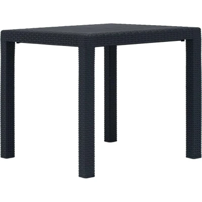 Afbeelding van Tuintafel 79x79x72 cm rattan look kunststof antraciet