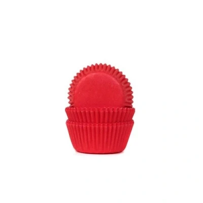 Afbeelding van Cupcake Cups HoM MINI Dieprood 35x23mm. 60st.