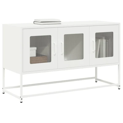Afbeelding van vidaXL Tv meubel 100,5x39x60,5 cm koudgewalst staal wit
