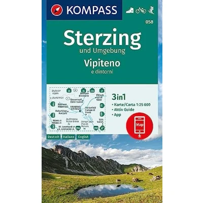 Afbeelding van KOMPASS Wanderkarte 058 Sterzing und Umgebung, Vipteno e dintorni 1:25.000