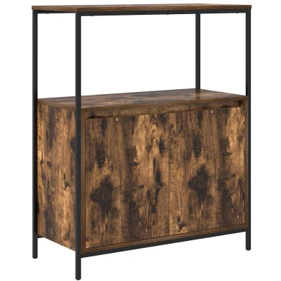 Afbeelding van Badkamermeubel met planken gerookt eiken 76,5x35x95 cm