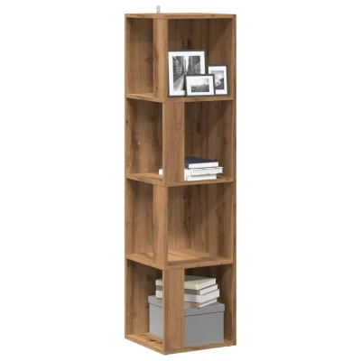 Afbeelding van vidaXL Hoekkast 33x33x132 cm bewerkt hout artisanaal eikenkleur