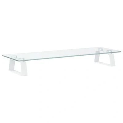 Afbeelding van vidaXL Monitorstandaard 60x20x8 cm gehard glas en metaal wit