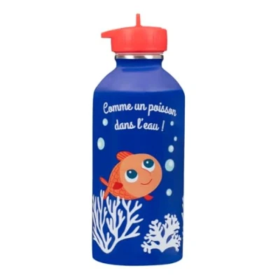 Afbeelding van Draeger Paris Drinkfles, roestvrij staal, voor kinderen, vis in het water