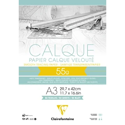 Afbeelding van Clairefontaine Calque 55g Overtrekpapier A3