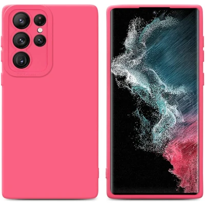 Afbeelding van Cadorabo Hoesje geschikt voor Samsung Galaxy S22 ULTRA in Fluid ROOD Beschermhoes gemaakt van flexibel TPU silicone Cover Case