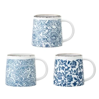 Afbeelding van Bloomingville Molly Set van 3 keramische mokken, blauw