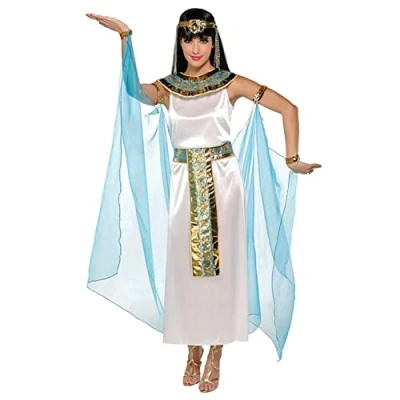 Image de Amscan costume Cléopâtre dames polyester blanc 4 pièces