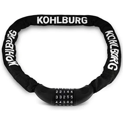 Afbeelding van KOHLBURG Extra lang cijferslot, 110 cm en 6 mm dik met cijfercode, kettingslot combinatie, robuust fietsslot combinatie voor fiets