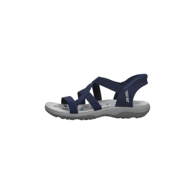 Afbeelding van Skechers Slipins Reggae SLIM Stretch Outdoorsandalen, Dames, Maat: 36, Blauw Textiel