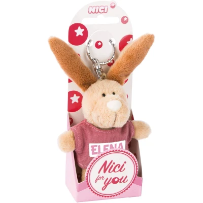 Afbeelding van NICI Elena 44613 sleutelhanger konijn met T shirt, 10 cm, beige