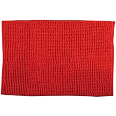 Afbeelding van MSV Badkamerkleed/badmat/toilet voor op de vloer rood 60 x 90 cm microvezel anti slip