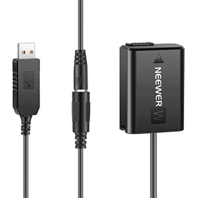 Afbeelding van NEEWER DC koppeling vervanging voor NP FW50 batterij Factice voedingsadapter met USB kabel compatibel Sony A7 A7R A7S A7II A7RII A7SII A6500 A6400 A6300 A6100 A6000 NEX5 NEX7 enz.