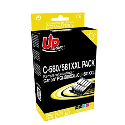 Afbeelding van UPrint C 581XXL 2BK/C/M/Y cartridges, compatibel met Canon CLI 581XXL, 5 stuks