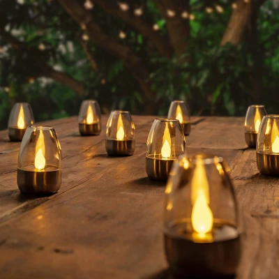 Afbeelding van Decoratieve LED solar tafellampen Pedas, 10 stuks