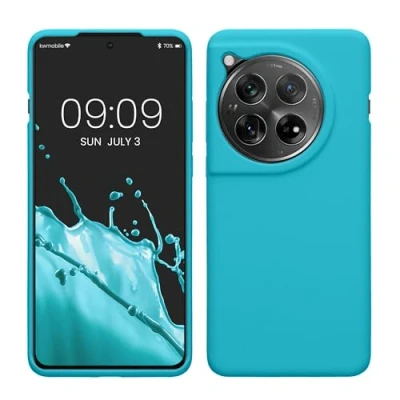 Afbeelding van kwmobile telefoonhoesje geschikt voor OnePlus 12 Hoesje met siliconen coating Smartphone case in ijsblauw