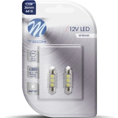 Afbeelding van M Tech Led C5W 12V 36mm Basic 3x diode Canbus Wit Set