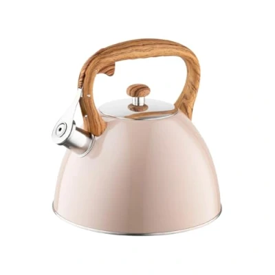 Image de FLORINA Bouilloire Inox (2,5 l) I Sifflante FRANK Poignée Résistante à la Chaleur Non Electrique Induction, Gaz Pour Thé et Café Couleur: Noir