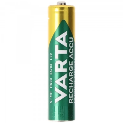 Afbeelding van Varta Batterij NiMH, Micro, AAA, HR03, 1.2V/800mAh Accuvoeding, Voorgeladen, Doos (10 Pack)