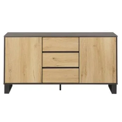 Afbeelding van ELDA Sideboard Lichte houtkleur/Donkerbruin MDF