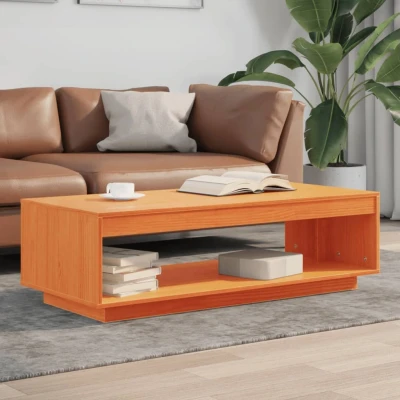 Afbeelding van Salontafel 110x50x33,5 cm massief grenenhout wasbruin