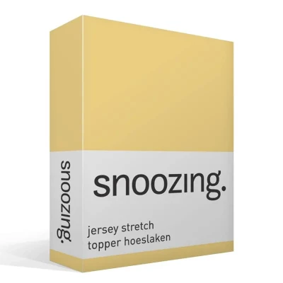 Afbeelding van Snoozing Jersey Stretch Topper Hoeslaken Lits jumeaux 200x200/220 cm Geel