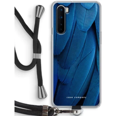 Afbeelding van Case Company® hoesje met Koord geschikt voor OnePlus Nord Pauw Telefoonhoesje Zwart Bescherming aan alle Kanten en Over de Schermrand