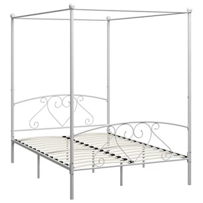 Afbeelding van Hemelbedframe metaal wit 160x200 cm
