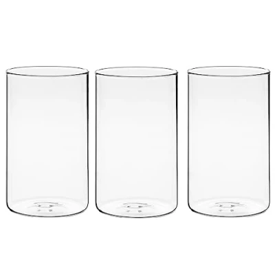 Afbeelding van Winter Shore Transparante glazen vaas, 15 cm, voor tafelopzetstukken [3 stuks] vazen bloemen, kaarsen, kiezelstenen, schelpen, parels, moderne decoratieve binnen en bruiloft