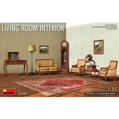 Afbeelding van 1:35 MiniArt 35646 Diorama Living Room Interior Plastic Modelbouwpakket