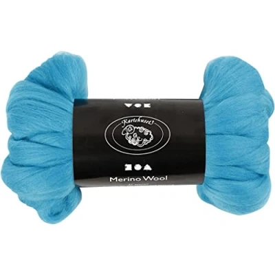 Afbeelding van Merino wol, 21 micron, turquoise, 100 gr
