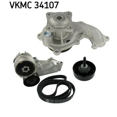 Afbeelding van Skf Poly V riemen kit incl.waterpomp VKMC 34107