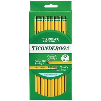 Afbeelding van Dixon Ticonderoga Pennenbox van hout # 2 Box of 12 (Hang Tab) geel