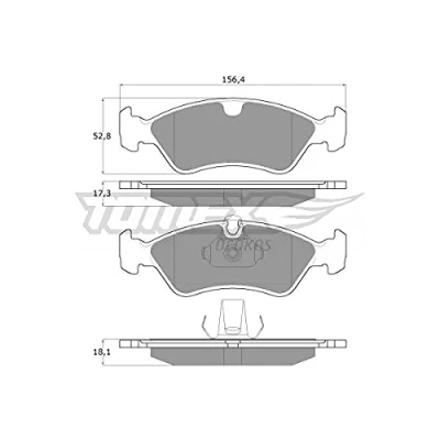Afbeelding van TOMEX brakes TX 12 98 Remblokkenset Vooras Geschikt voor slijtage waarschuwingscontact OPEL: Vectra B Saloon, Calibra A, Kadett E CC
