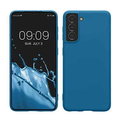 Afbeelding van kwmobile telefoonhoesje geschikt voor Samsung Galaxy S21 Hoesje smartphone Back cover in rifblauw