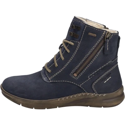 Afbeelding van Josef Seibel Conny 55 veterlaarzen voor dames, breedte G (normaal), uitneembare zool, waterdicht, Oceaan Blauw