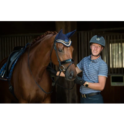 Image de HB Showtime Bonnet Anti Mouches Blue Moon Marin/Orange XS