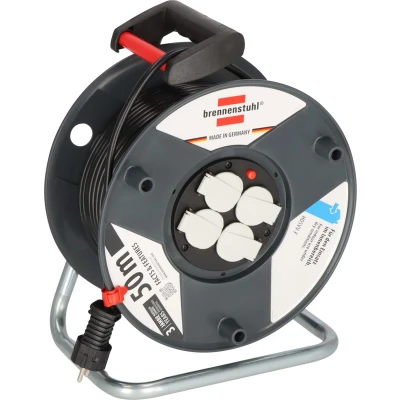 Afbeelding van Brennenstuhl Garant E kabelhaspel, (50 m kabel in zwart, speciaal kunststof, voor gebruik binnenshuis, Made Germany)