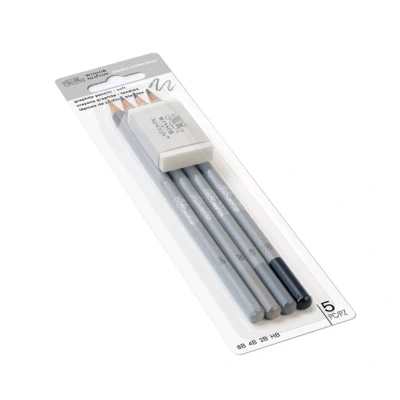 Afbeelding van Winsor&amp;Newton Collection 4 Grafieten Potloden + Gum