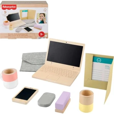 Afbeelding van FISHER PRICE Houten telewerkset HXV11