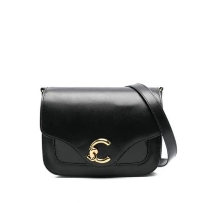 Afbeelding van COCCINELLE Leren Schoudertas C Me Calf Cock Crossbody Bag Noir Zwart