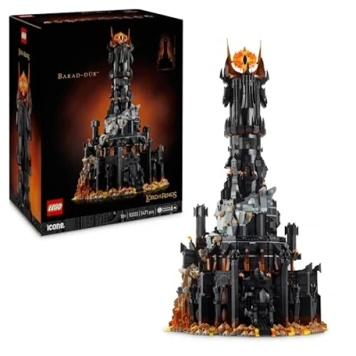 Image de LEGO Icons Le Seigneur des Anneaux : Barad dûr Set de construction la forteresse Idée cadeau pour adultes Minifigurines Sauron, Frodon, Sam, Gollum, Gothmog et orcs 10333