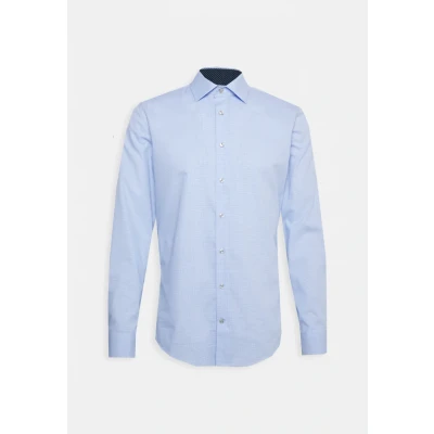 Afbeelding van Seidensticker slim fit overhemd blauw met wit geruit (contrast) Strijkvrij Boordmaat: 36