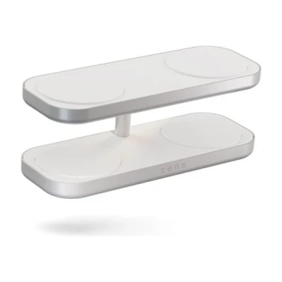 Afbeelding van Zens Quattro Wireless Charger Pro 4 Draadloos oplaadstation Geschikt voor Qi2 en MagSafe Wit