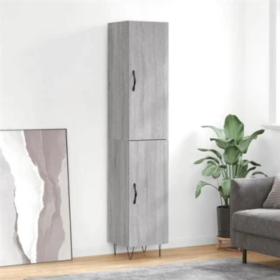 Afbeelding van vidaXL Hoge kast 34,5x34x180 cm bewerkt hout grijs sonoma eikenkleurig